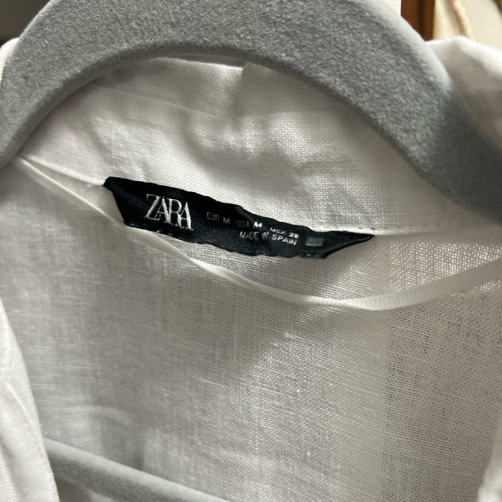 Zara women’s white linen shirt Medium